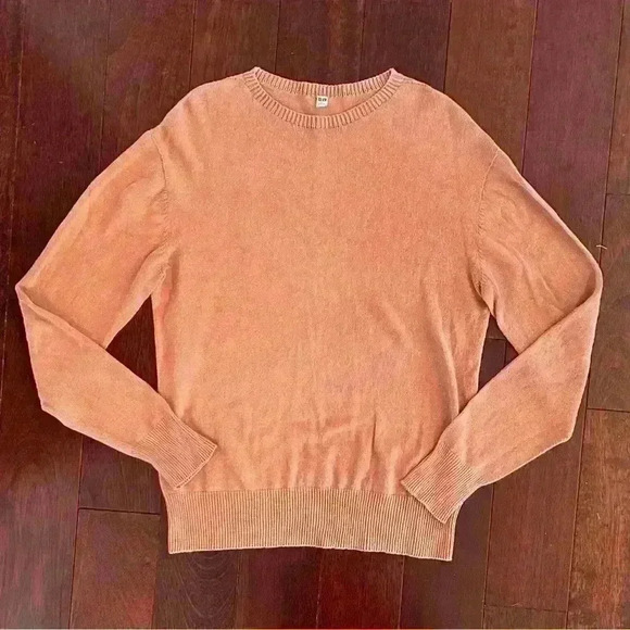 Uniqlo Sweaters - Uniqlo Women’s Crew Neck Pullover Knit Sweater Cotton Linen Orange Size M